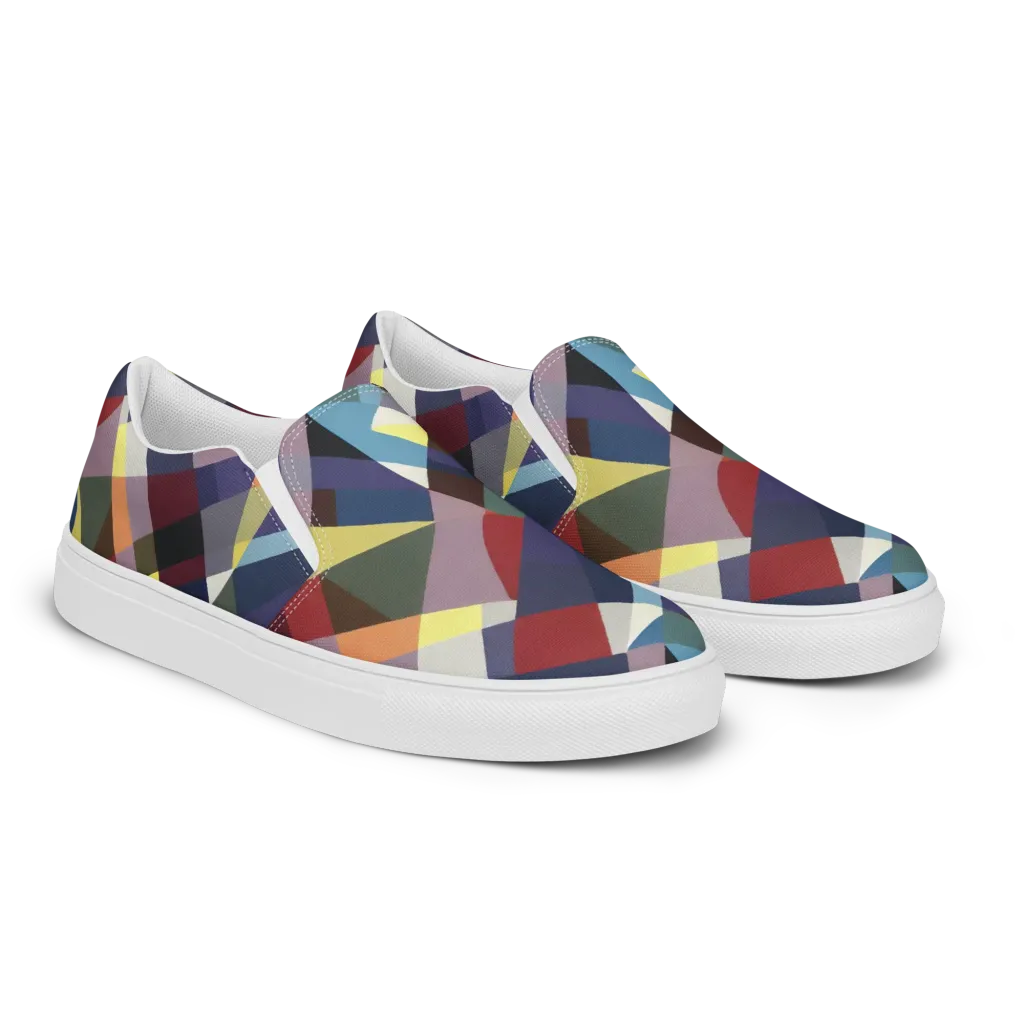 Prismatic Relay on Men's Slip-On Canvas Shoes — Right Front