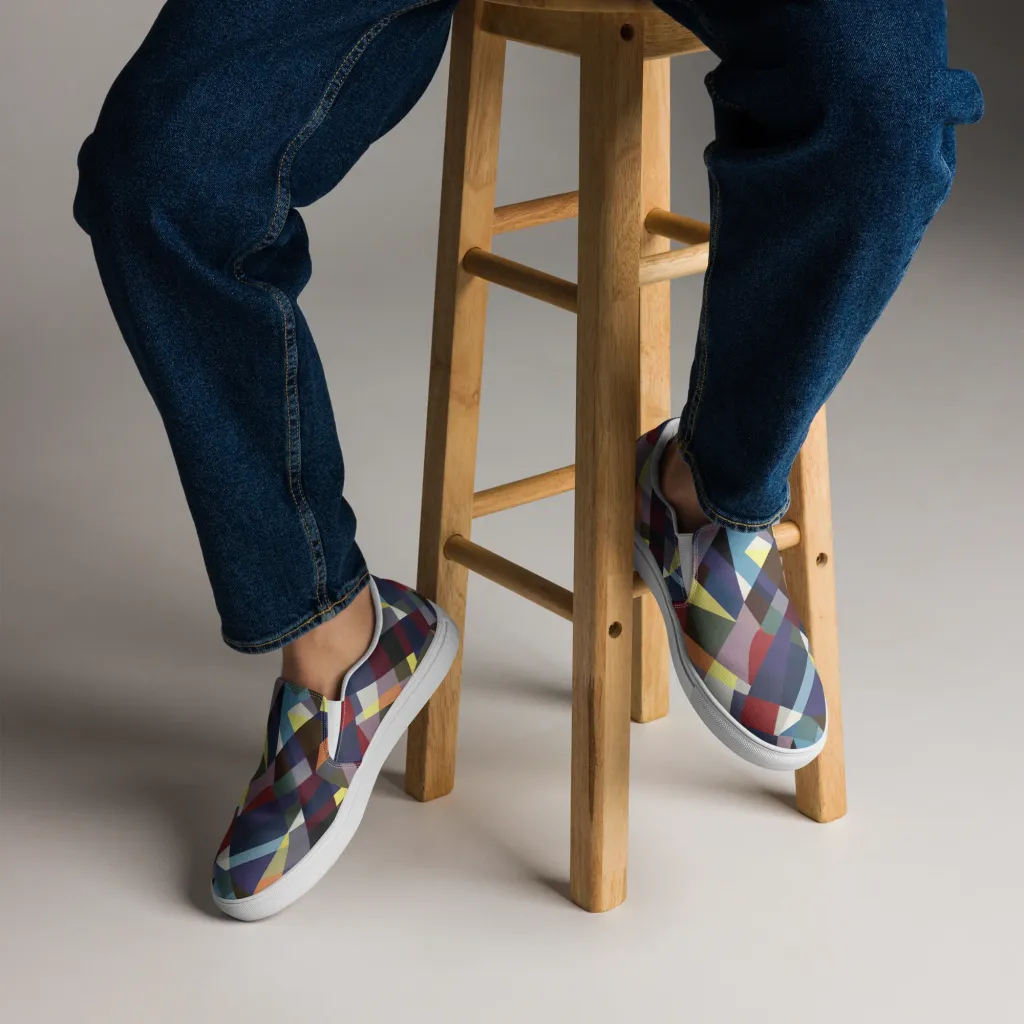 Prismatic Relay on Men's Slip-On Canvas Shoes — Front