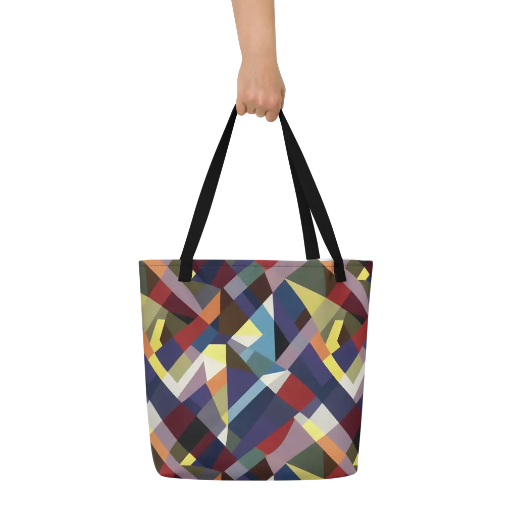 Prismatic Relay on Large Tote Bag W/ Pocket — Front