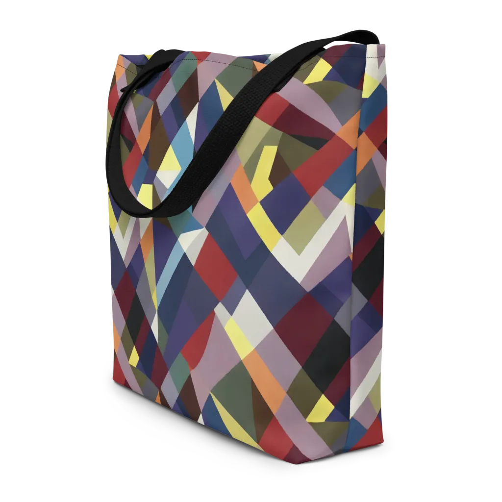 Prismatic Relay on Large Tote Bag W/ Pocket — Front