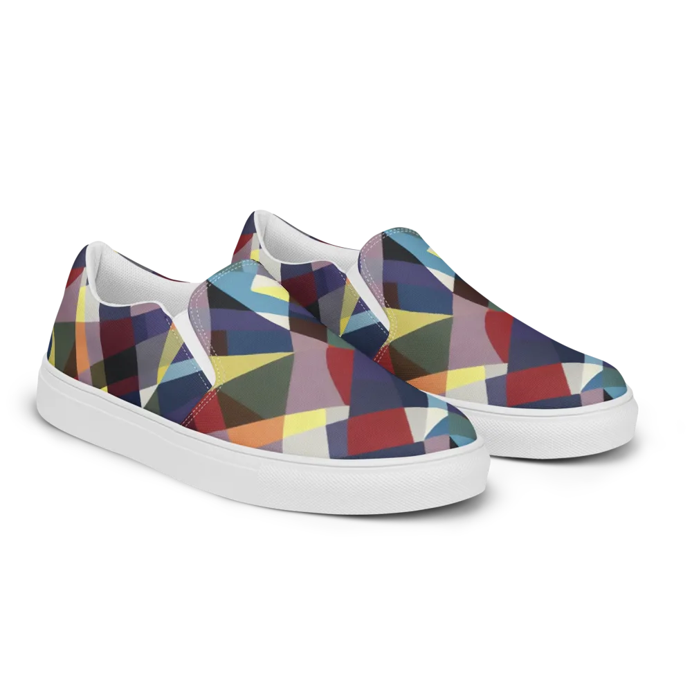 Prismatic Relay on Women's Slip-On Canvas Shoes — Right Front