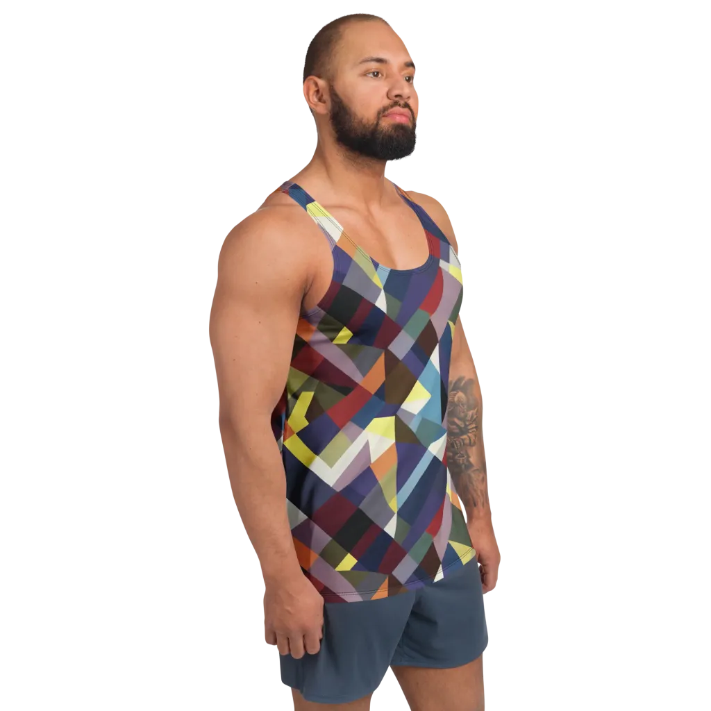 Prismatic Relay on Men's Tank Top — Right Front