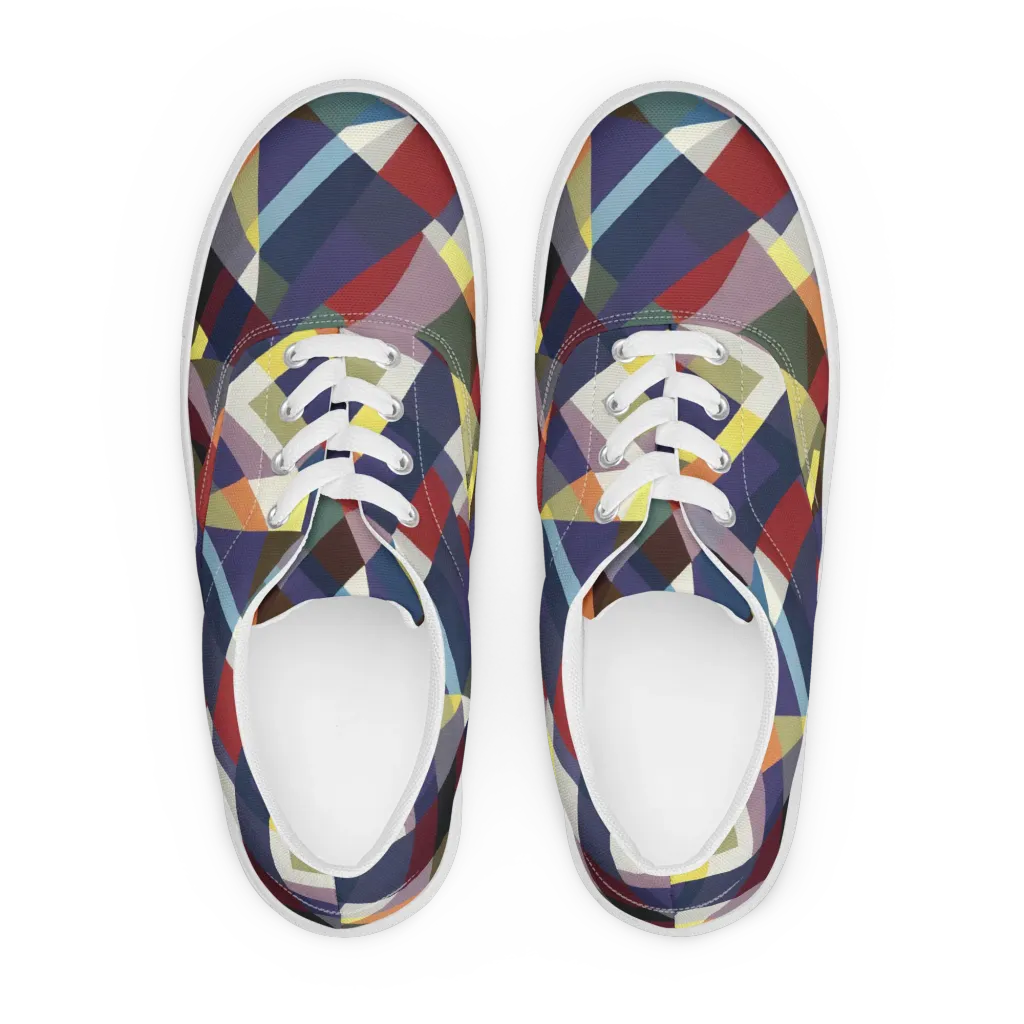 Prismatic Relay on Men's Lace-Up Canvas Shoes — Front