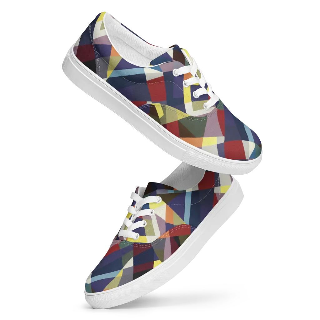 Prismatic Relay on Men's Lace-Up Canvas Shoes — Front