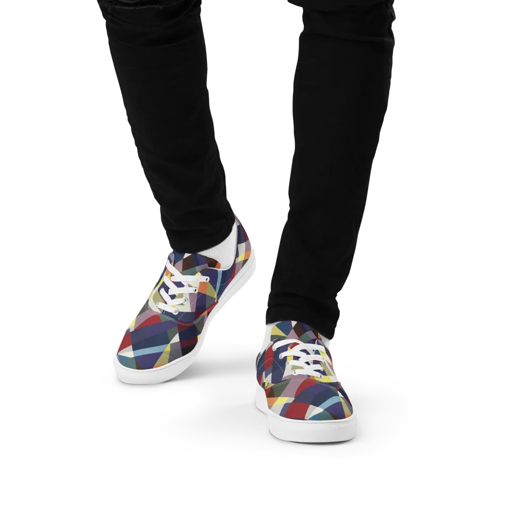 Prismatic Relay on Men's Lace-Up Canvas Shoes — Front