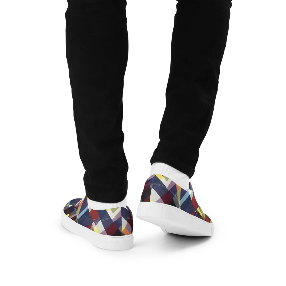 Prismatic Relay on Men's Lace-Up Canvas Shoes — Back