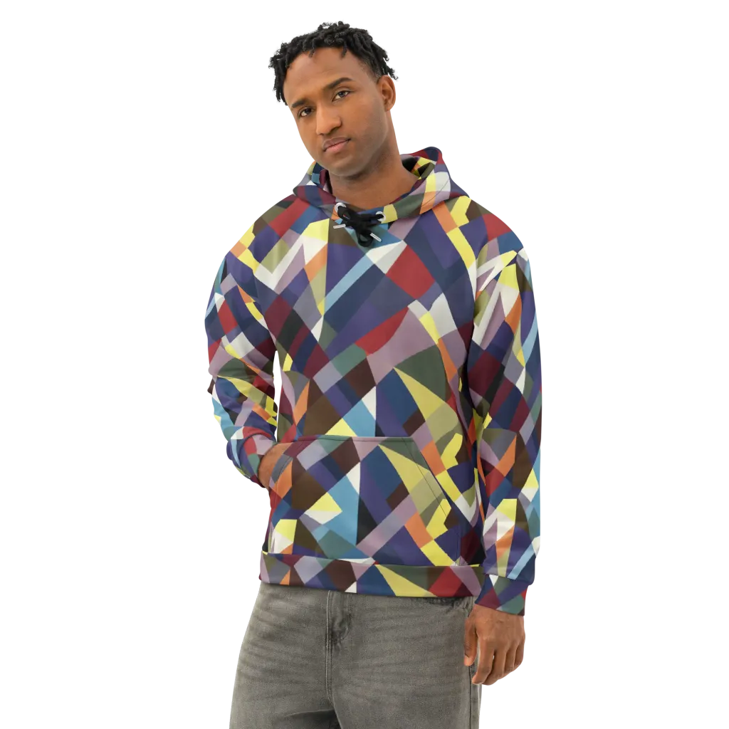 Prismatic Relay on Cotton Hoodie — Left Front