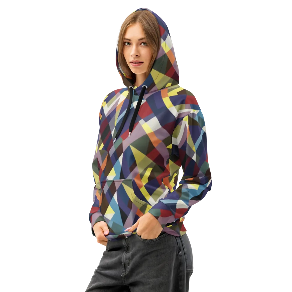 Prismatic Relay on Cotton Hoodie — Left Front