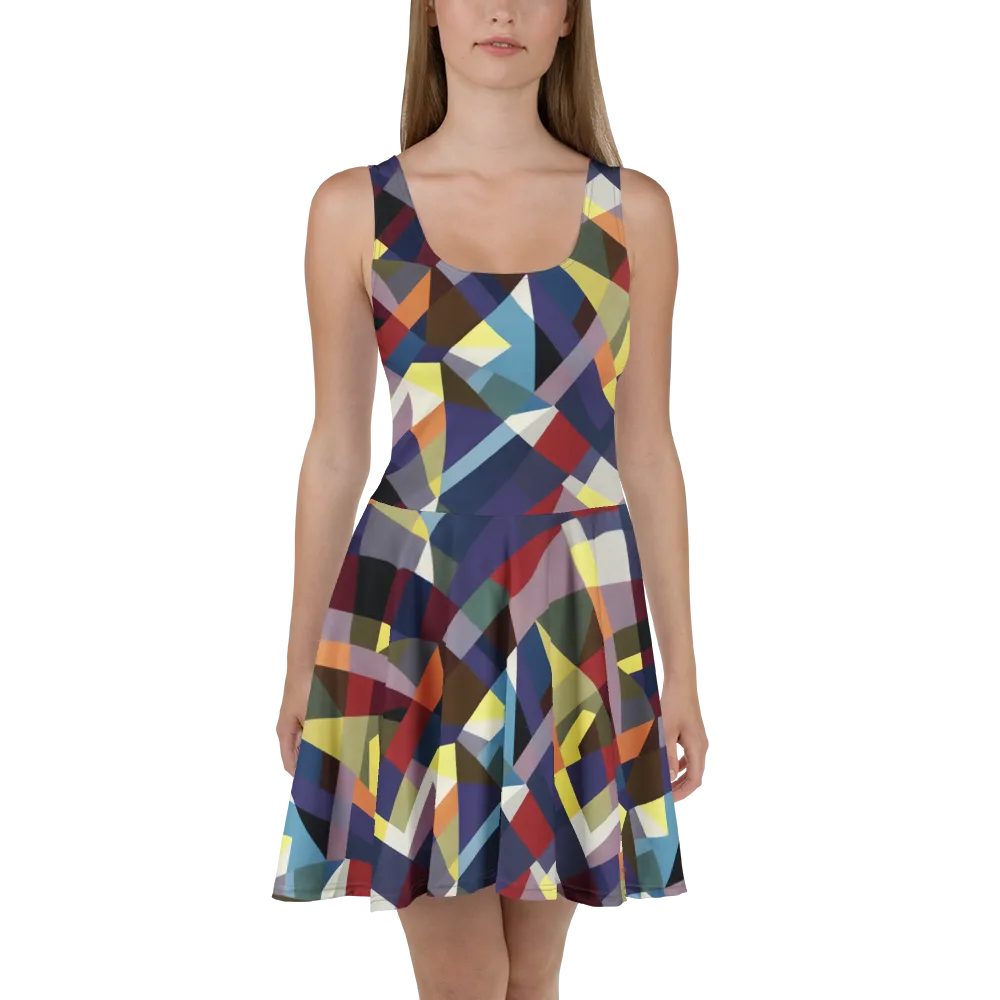 Prismatic Relay on Skater Dress — Front