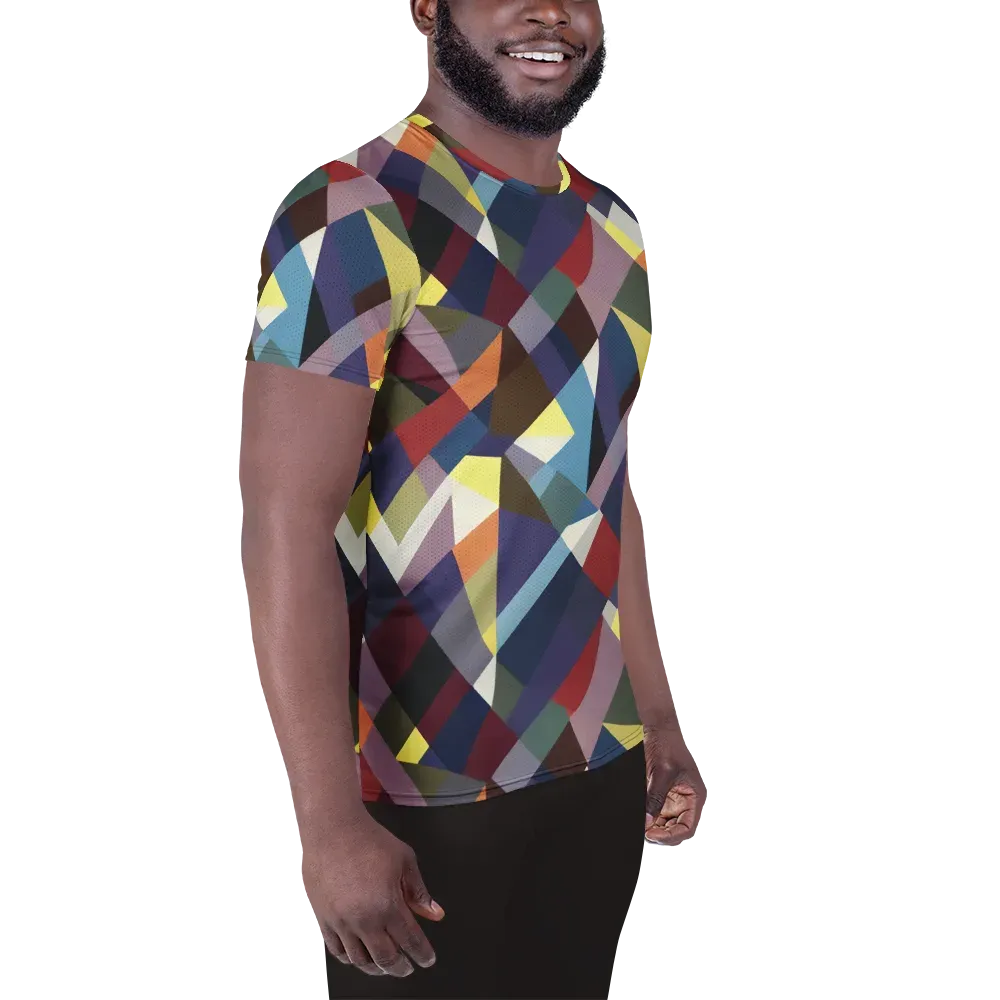 Prismatic Relay on Men's Athletic T-Shirt — Right