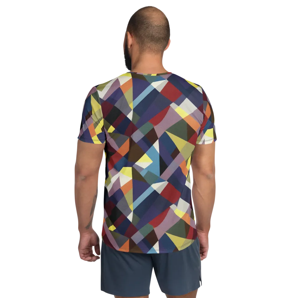 Prismatic Relay on Men's Athletic T-Shirt — Back