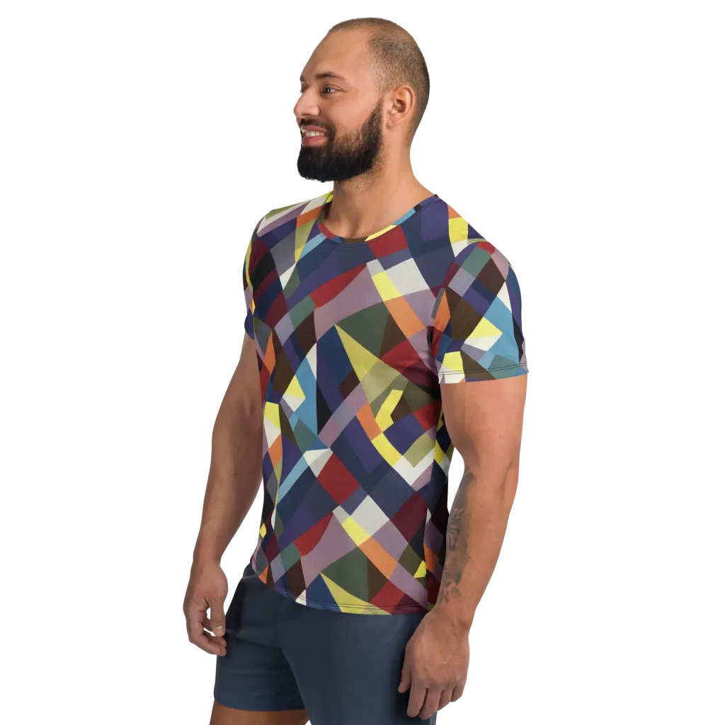 Prismatic Relay on Men's Athletic T-Shirt — Left