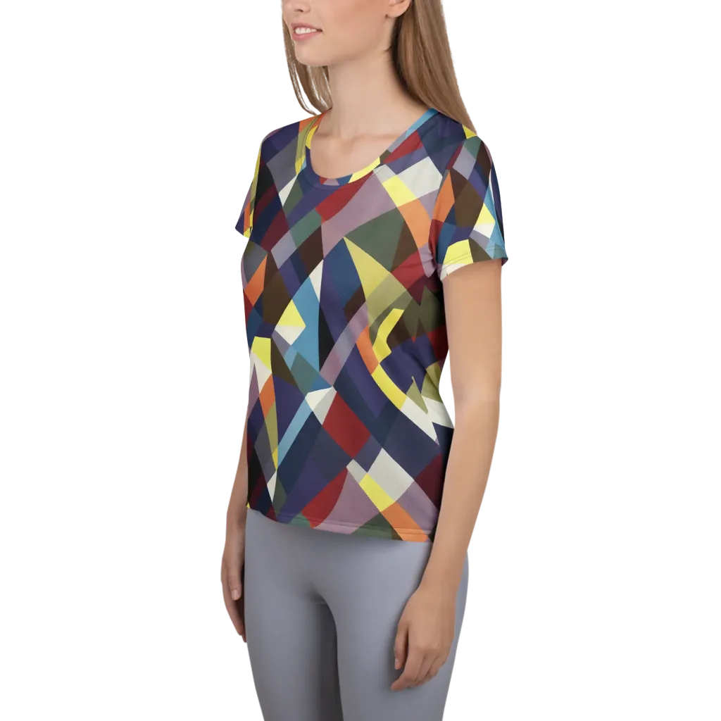 Prismatic Relay on Women's Athletic T-Shirt — Left