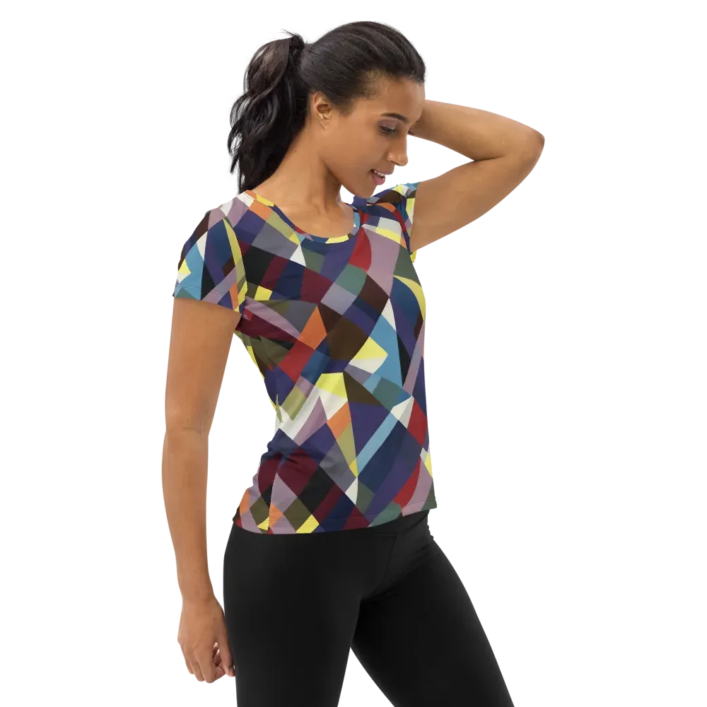 Prismatic Relay on Women's Athletic T-Shirt — Right