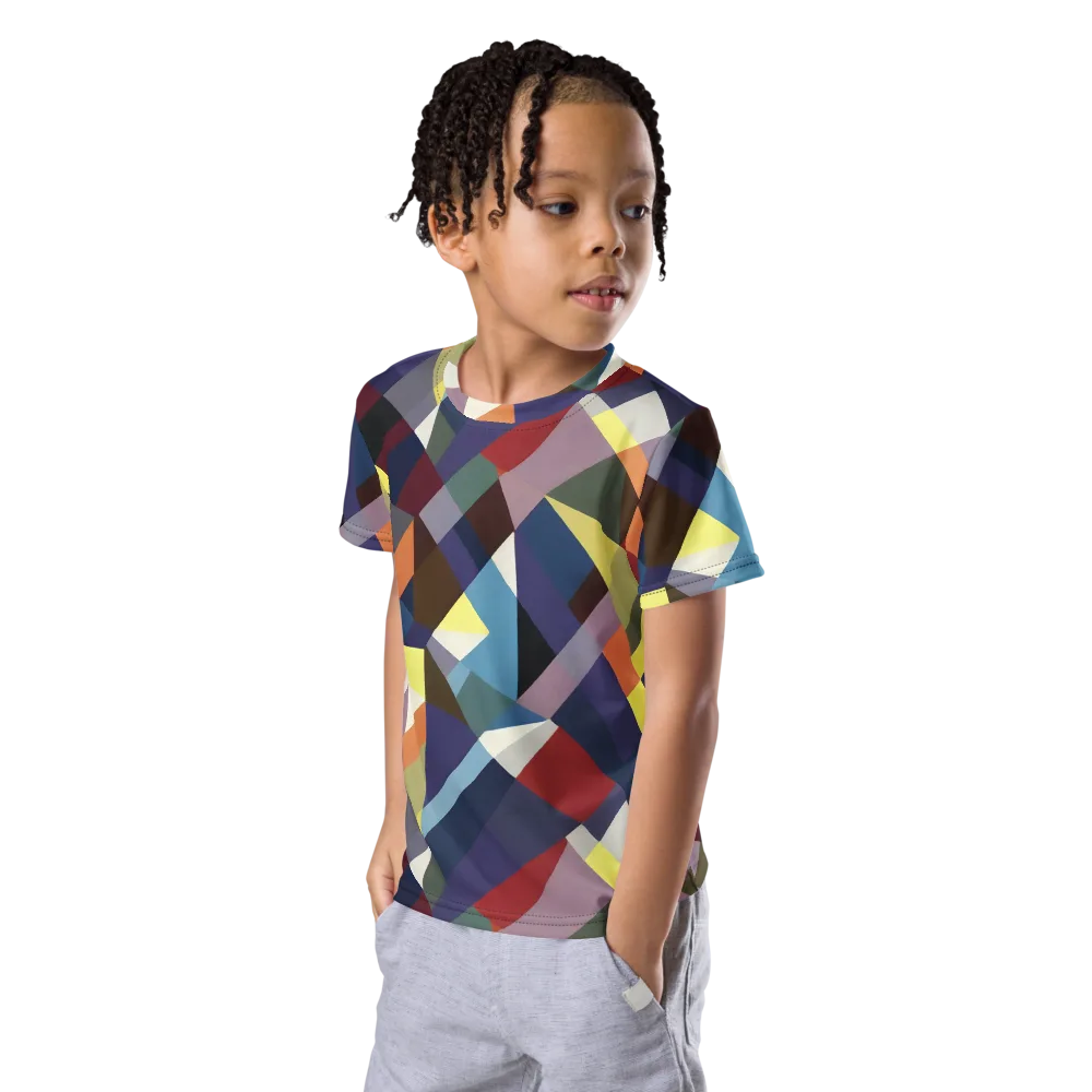 Prismatic Relay on Kids Crew Neck T-Shirt — Left Front