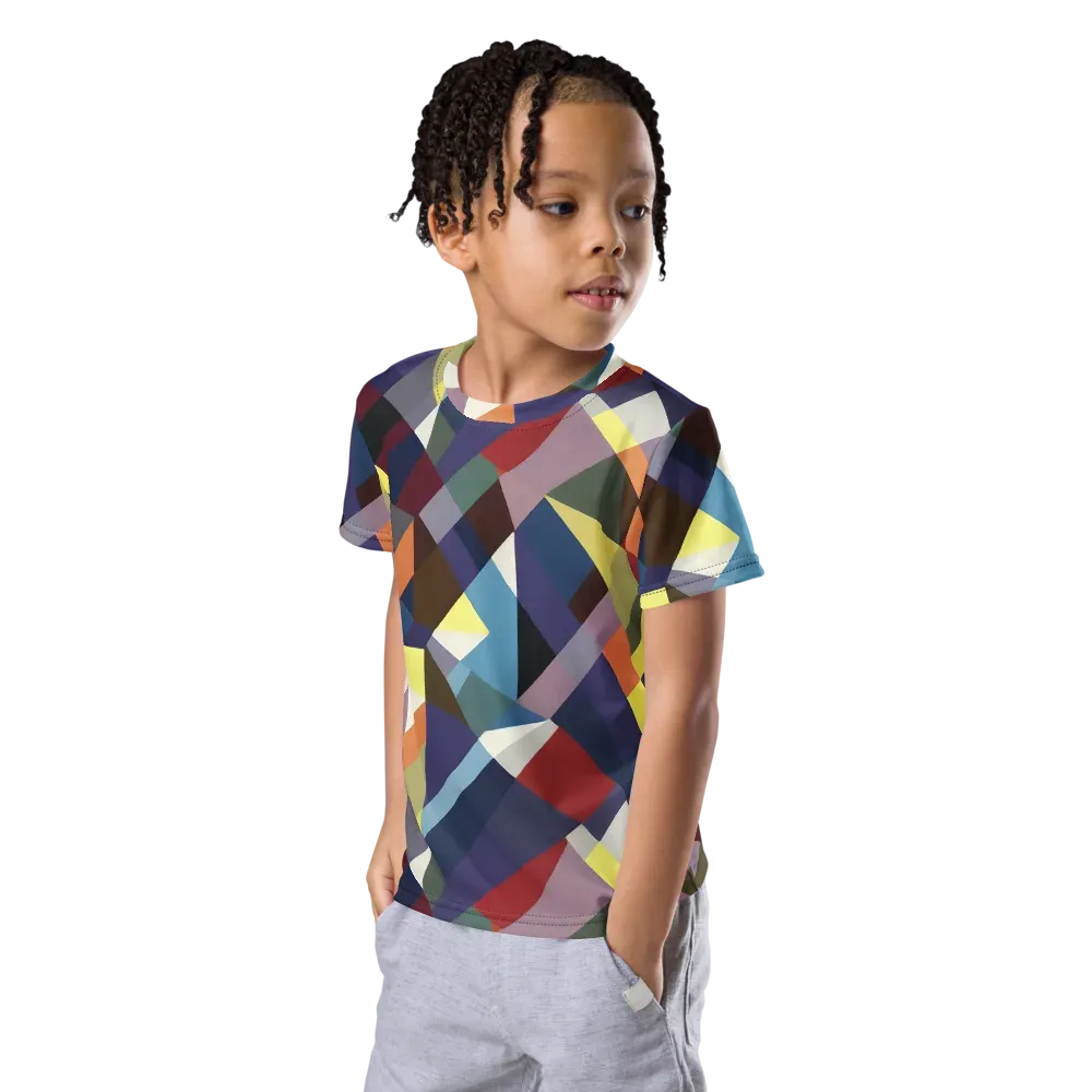 Prismatic Relay on Kids Crew Neck T-Shirt — Left Front