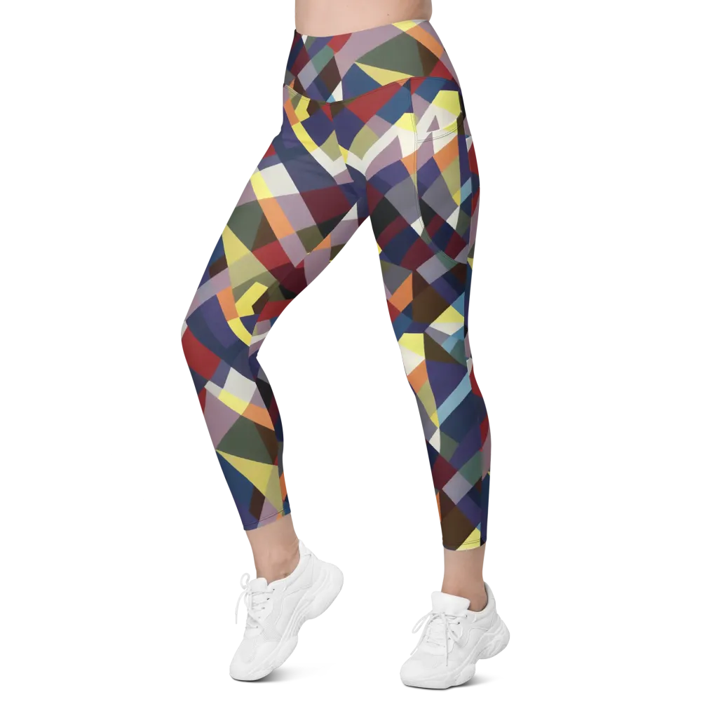 Prismatic Relay on Leggings with Pockets — Left Front
