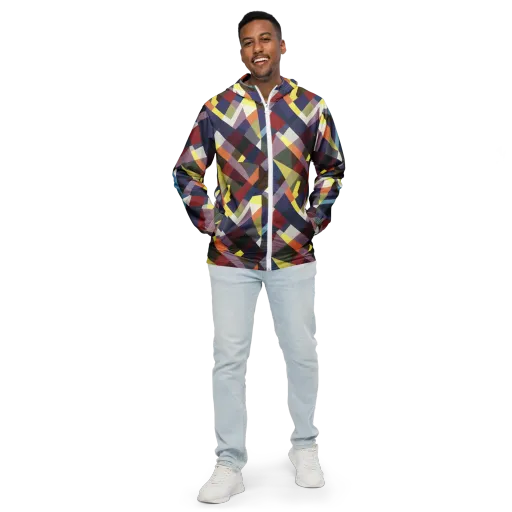 Prismatic Relay on a Men's Windbreaker