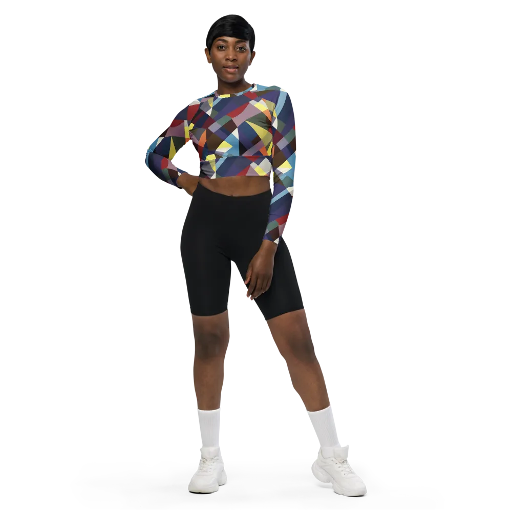 Prismatic Relay on Long Sleeve Crop Top — Front