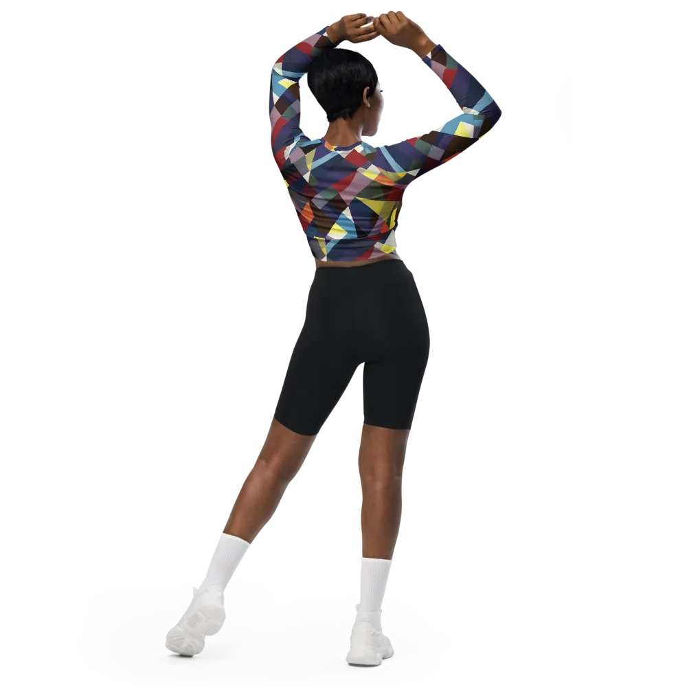 Prismatic Relay on Long Sleeve Crop Top — Back