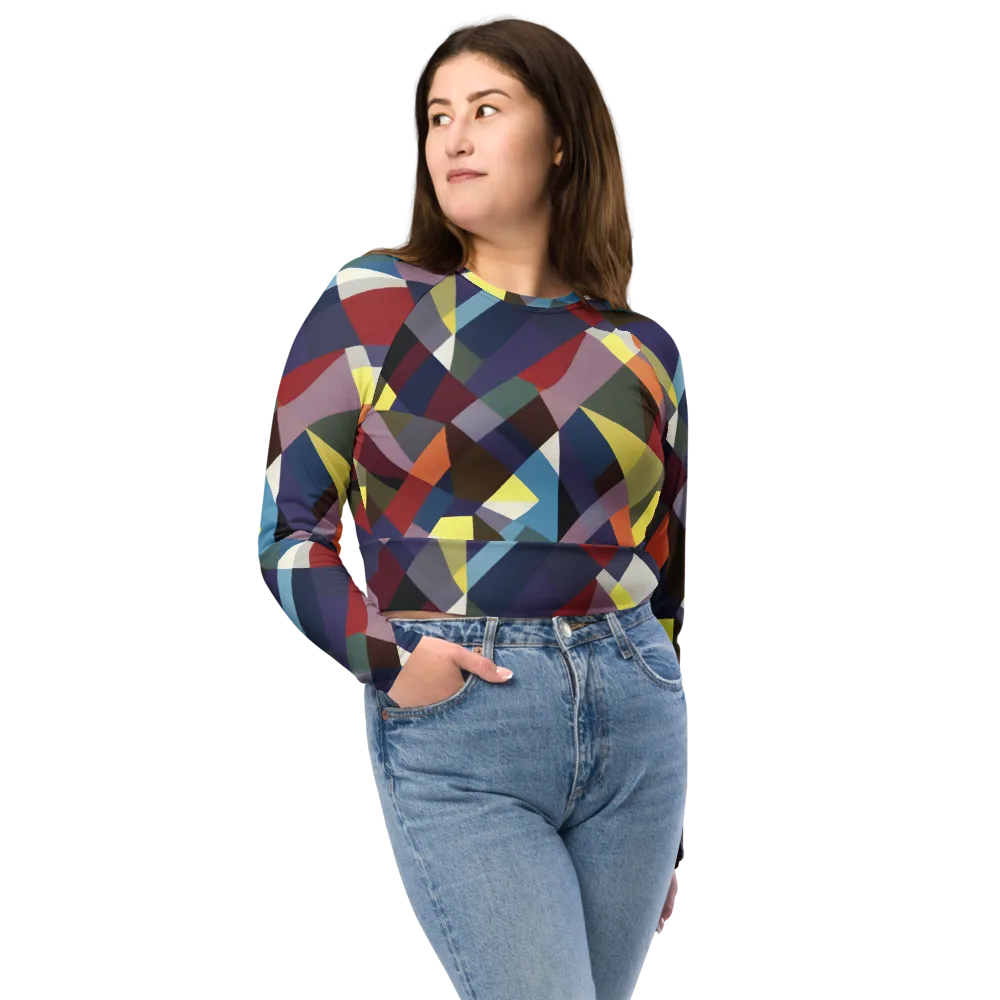 Prismatic Relay on Long Sleeve Crop Top — Front