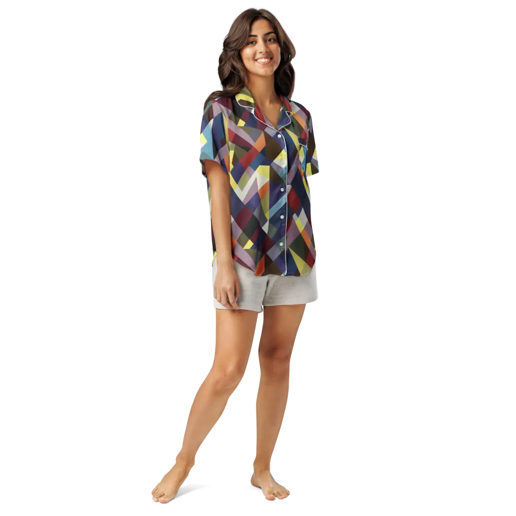 Prismatic Relay on Women's Short Sleeve Pajama Top — Front