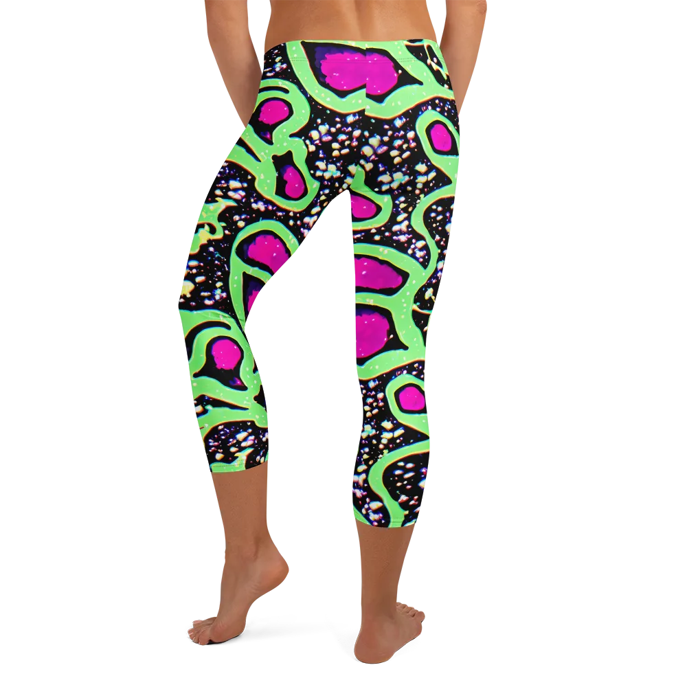 Ultraviolet Oasis on Capri Leggings — Back