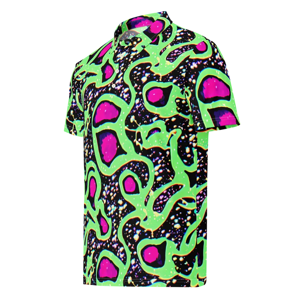 Ultraviolet Oasis on Men's Slim Fit Polo Shirt — Left Front