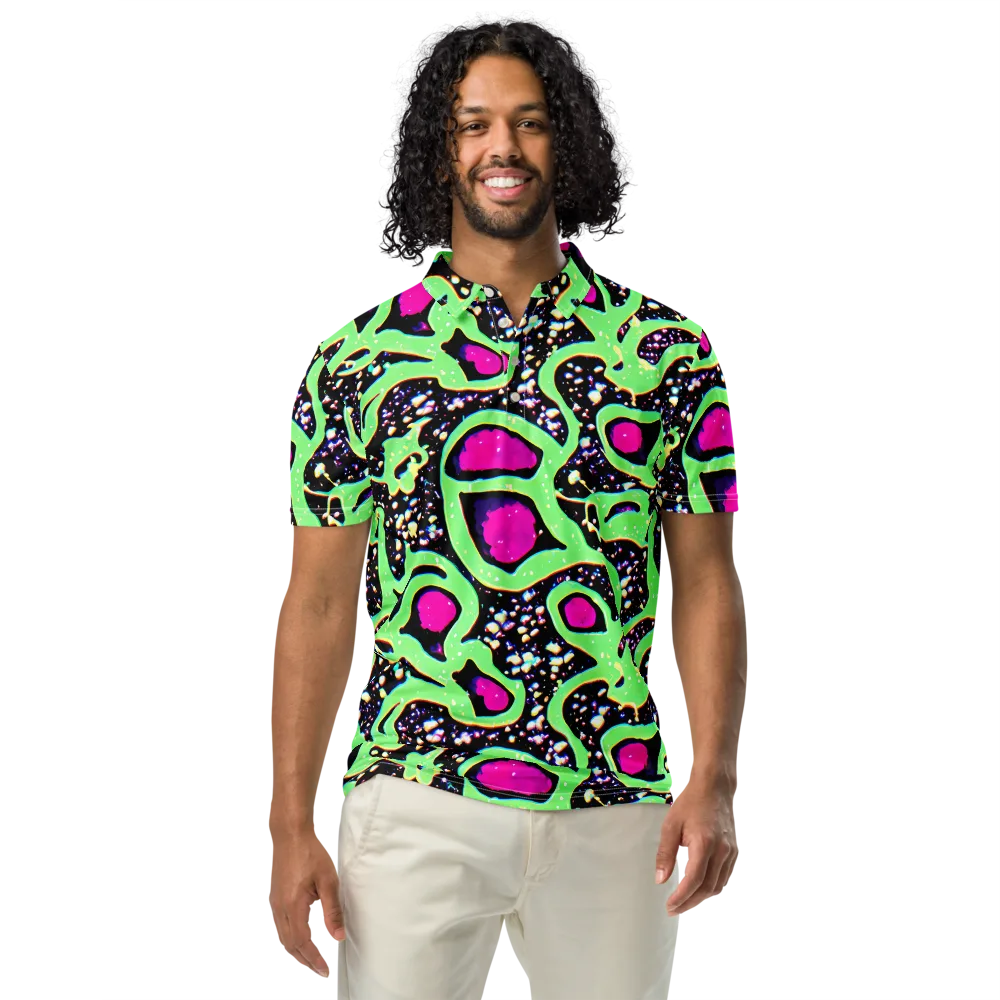 Ultraviolet Oasis on Men's Slim Fit Polo Shirt — Front