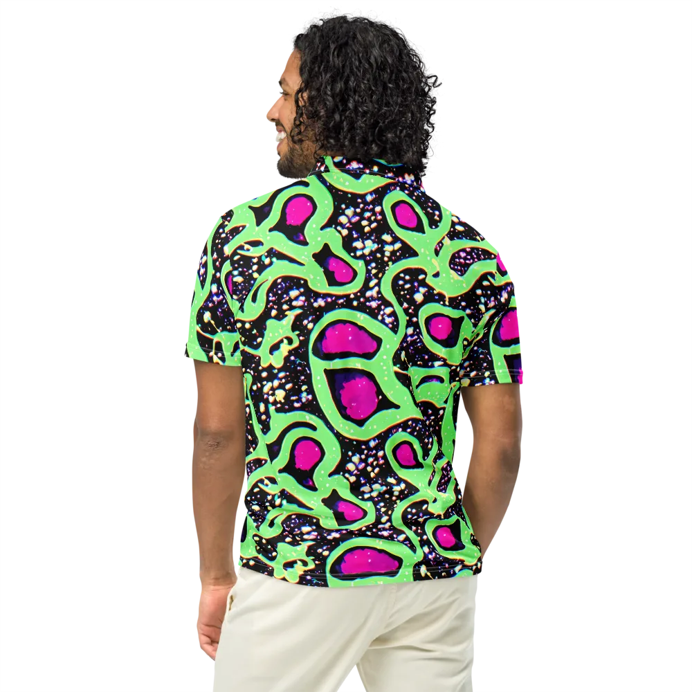 Ultraviolet Oasis on Men's Slim Fit Polo Shirt — Back