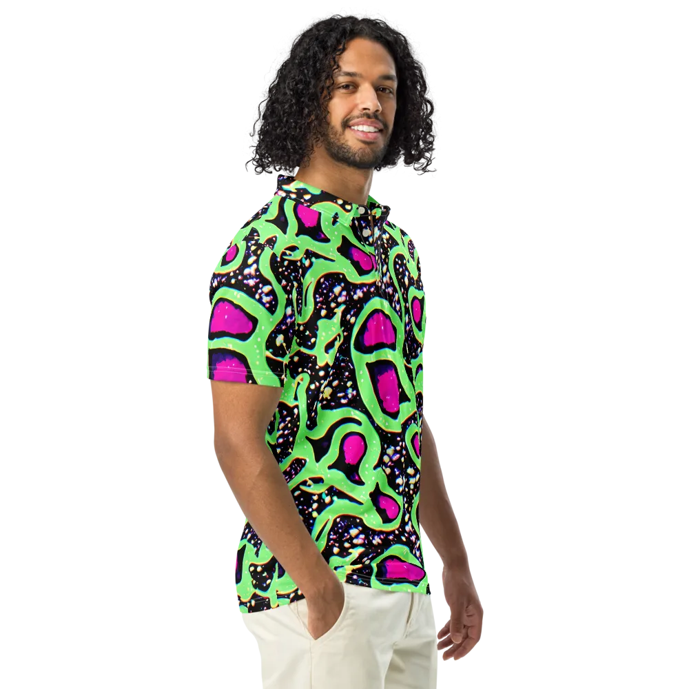 Ultraviolet Oasis on Men's Slim Fit Polo Shirt — Right Front