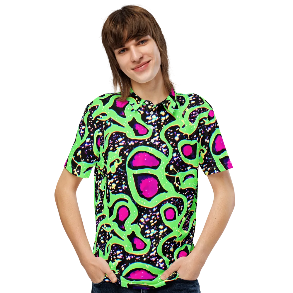 Ultraviolet Oasis on Men's Slim Fit Polo Shirt — Front