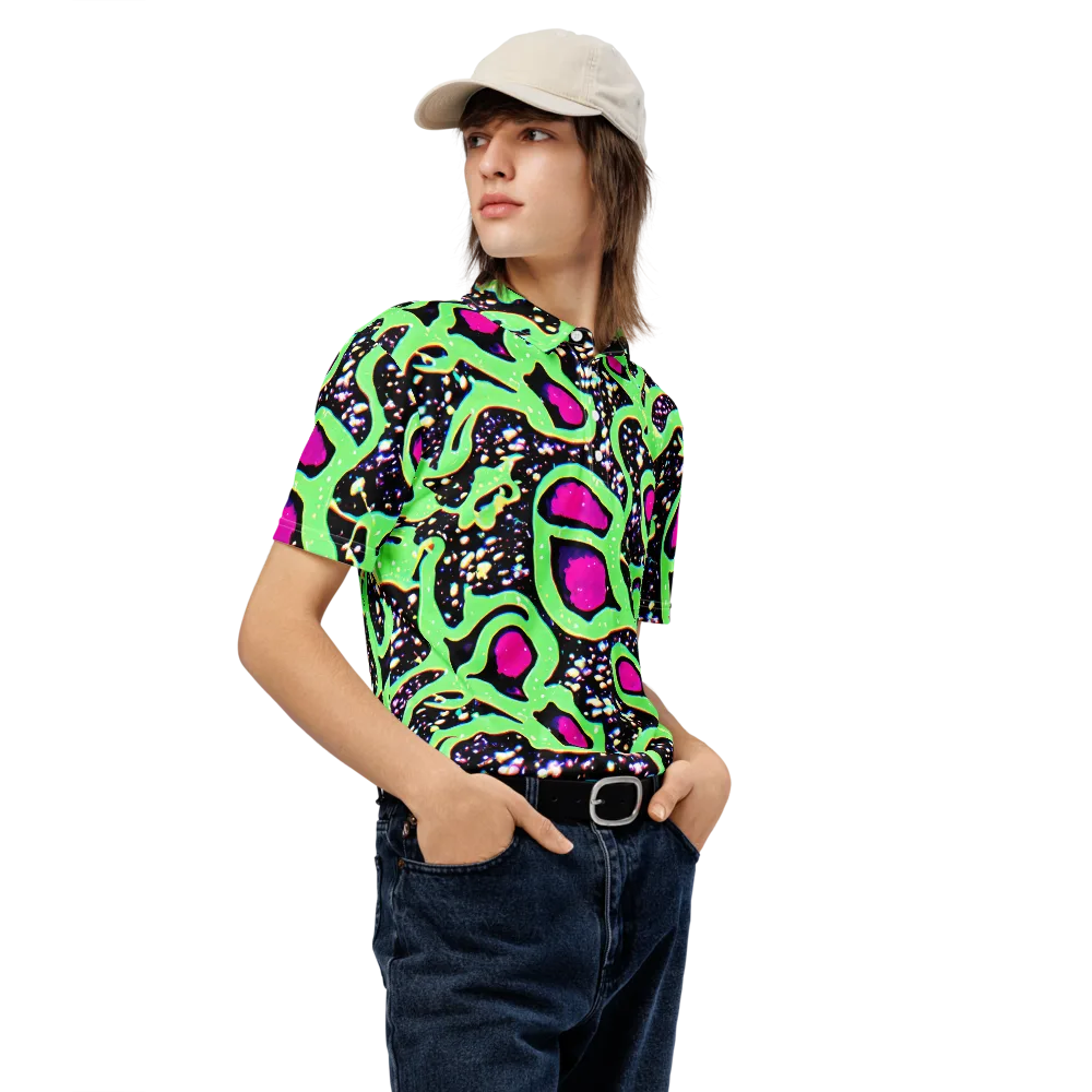 Ultraviolet Oasis on Men's Slim Fit Polo Shirt — Right Front