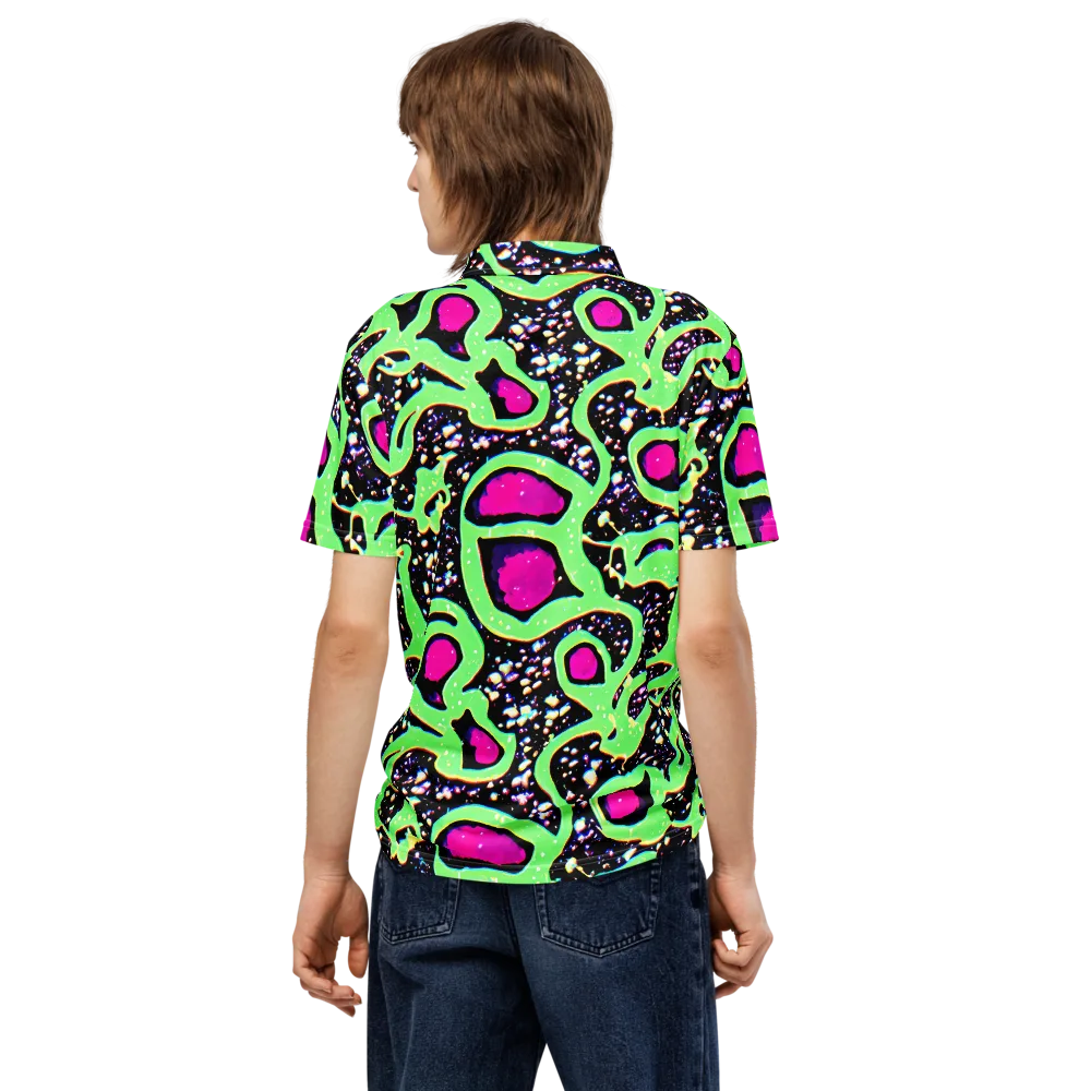 Ultraviolet Oasis on Men's Slim Fit Polo Shirt — Back
