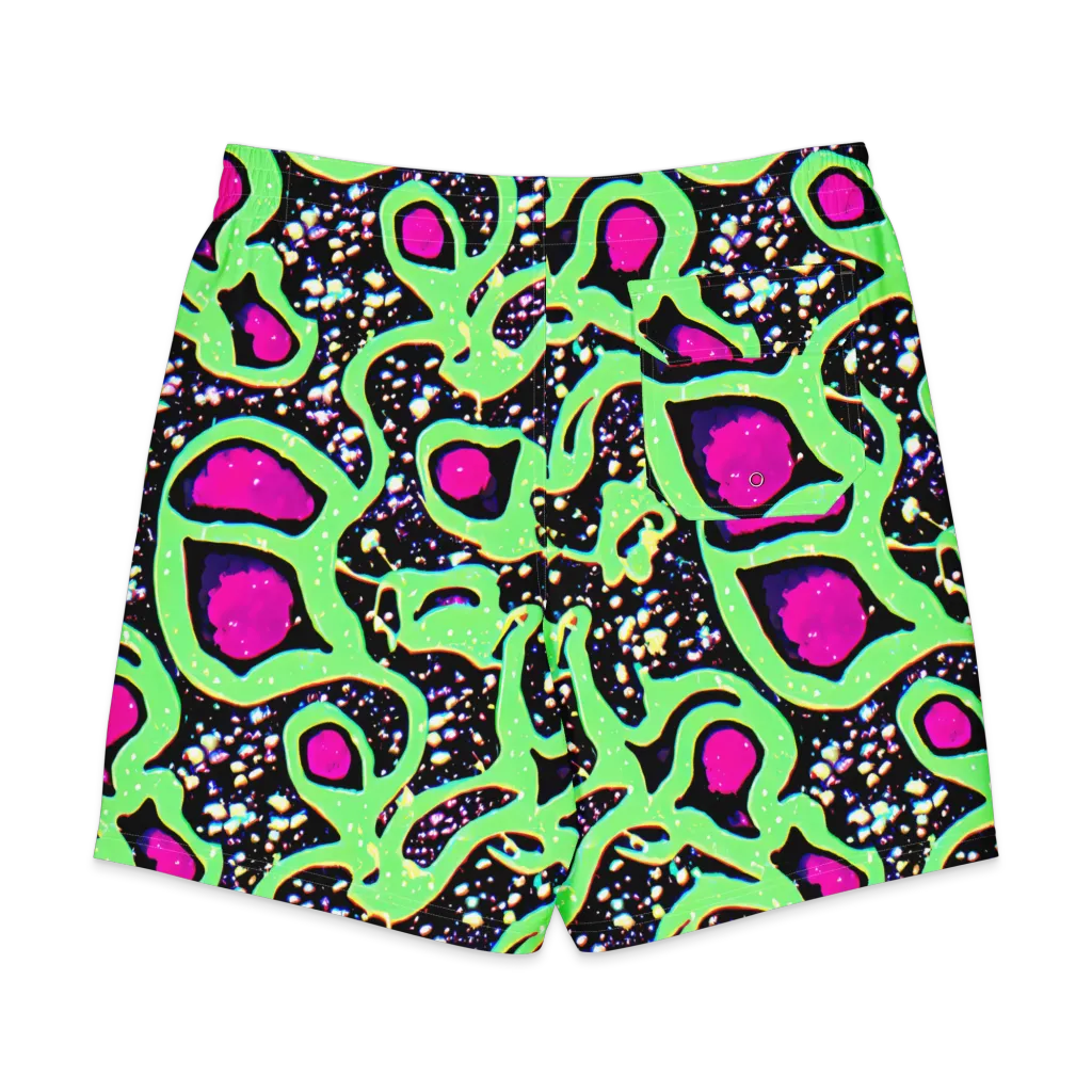 Ultraviolet Oasis on Men's Board Shorts — Back