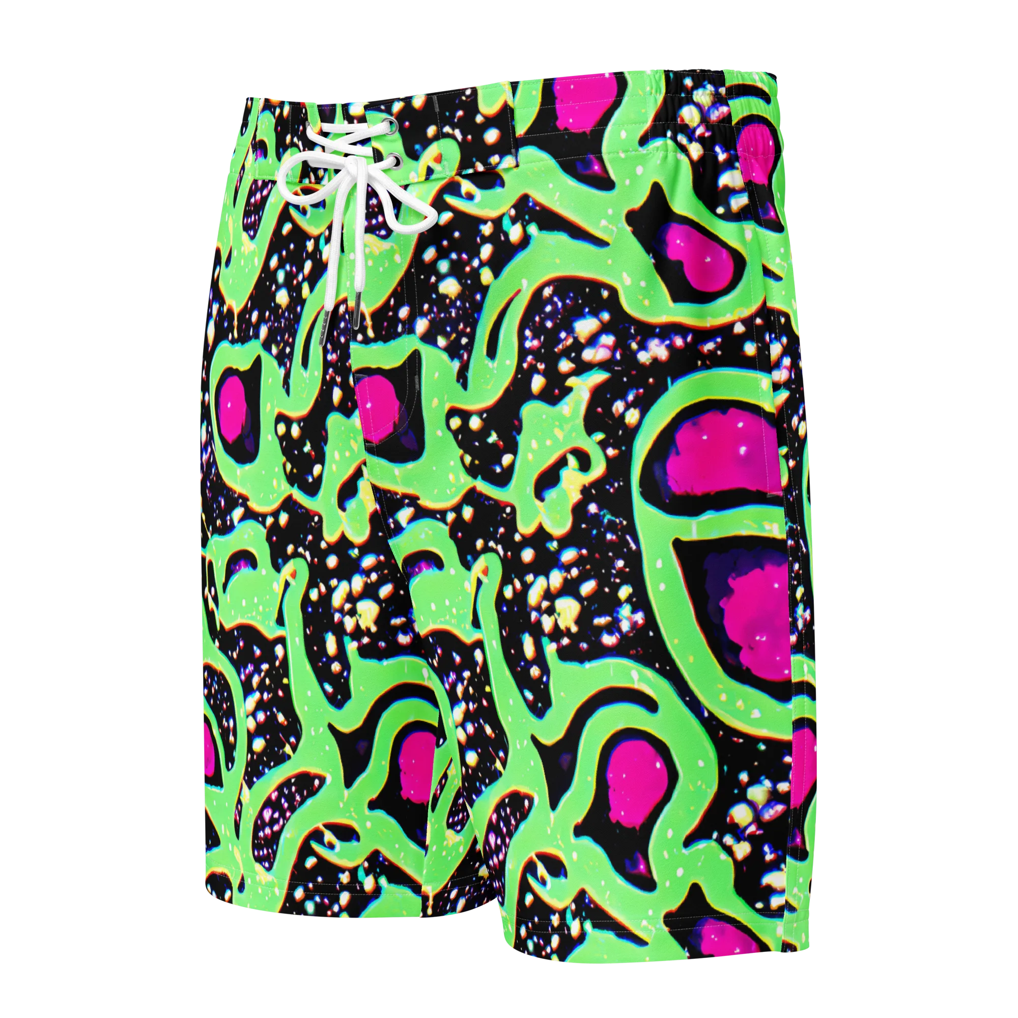 Ultraviolet Oasis on Men's Board Shorts — Front