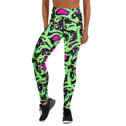 Ultraviolet Oasis on a Yoga Leggings