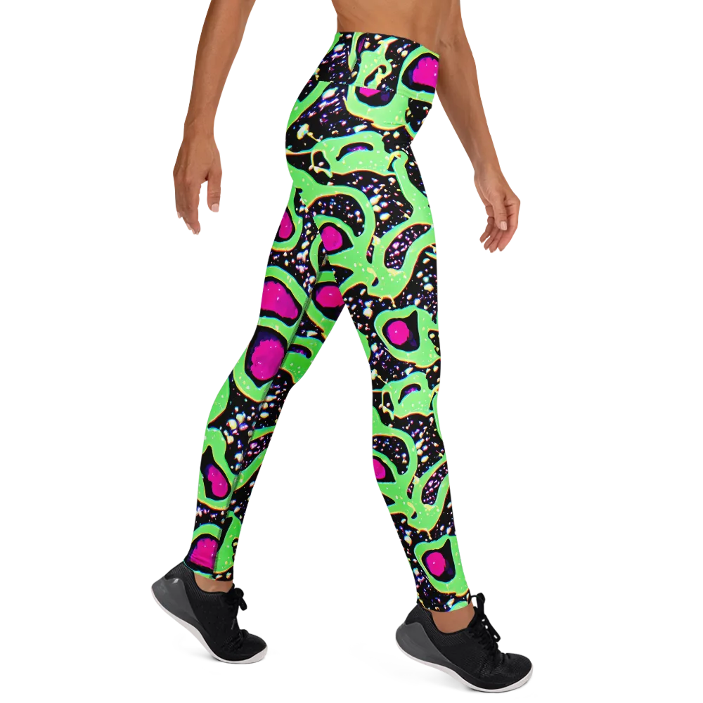 Ultraviolet Oasis on Yoga Leggings — Right