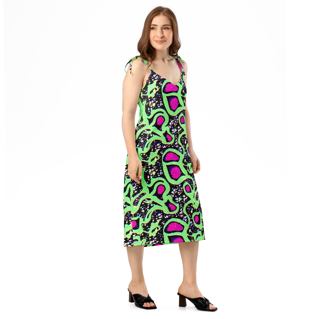 Ultraviolet Oasis on Slip Dress — Right Front