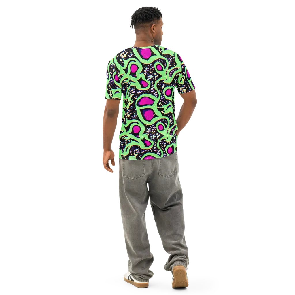 Ultraviolet Oasis on Men's Cotton Crew Neck T-Shirt — Back