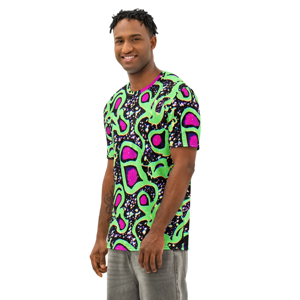 Ultraviolet Oasis on Men's Cotton Crew Neck T-Shirt — Left Front