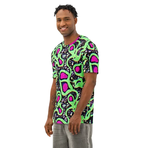 Ultraviolet Oasis on a Men's Cotton Crew Neck T-Shirt
