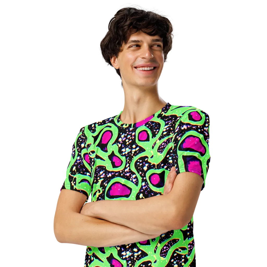 Ultraviolet Oasis on Men's Crew Neck T-Shirt — Left Front