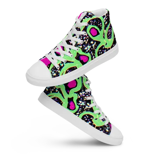 Ultraviolet Oasis on a Men's High Top Canvas Shoes