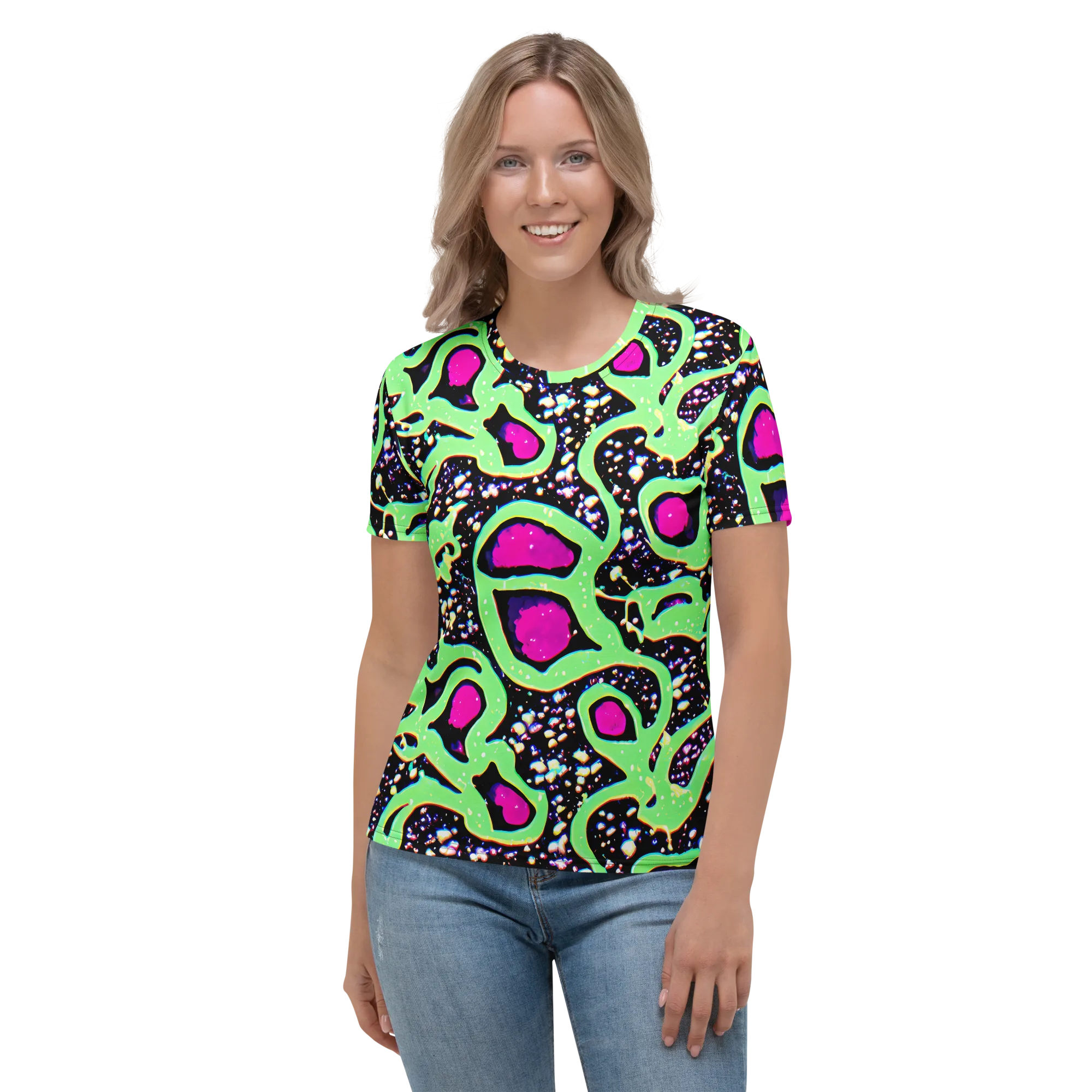 Ultraviolet Oasis on Women's Crew Neck T-Shirt — Front