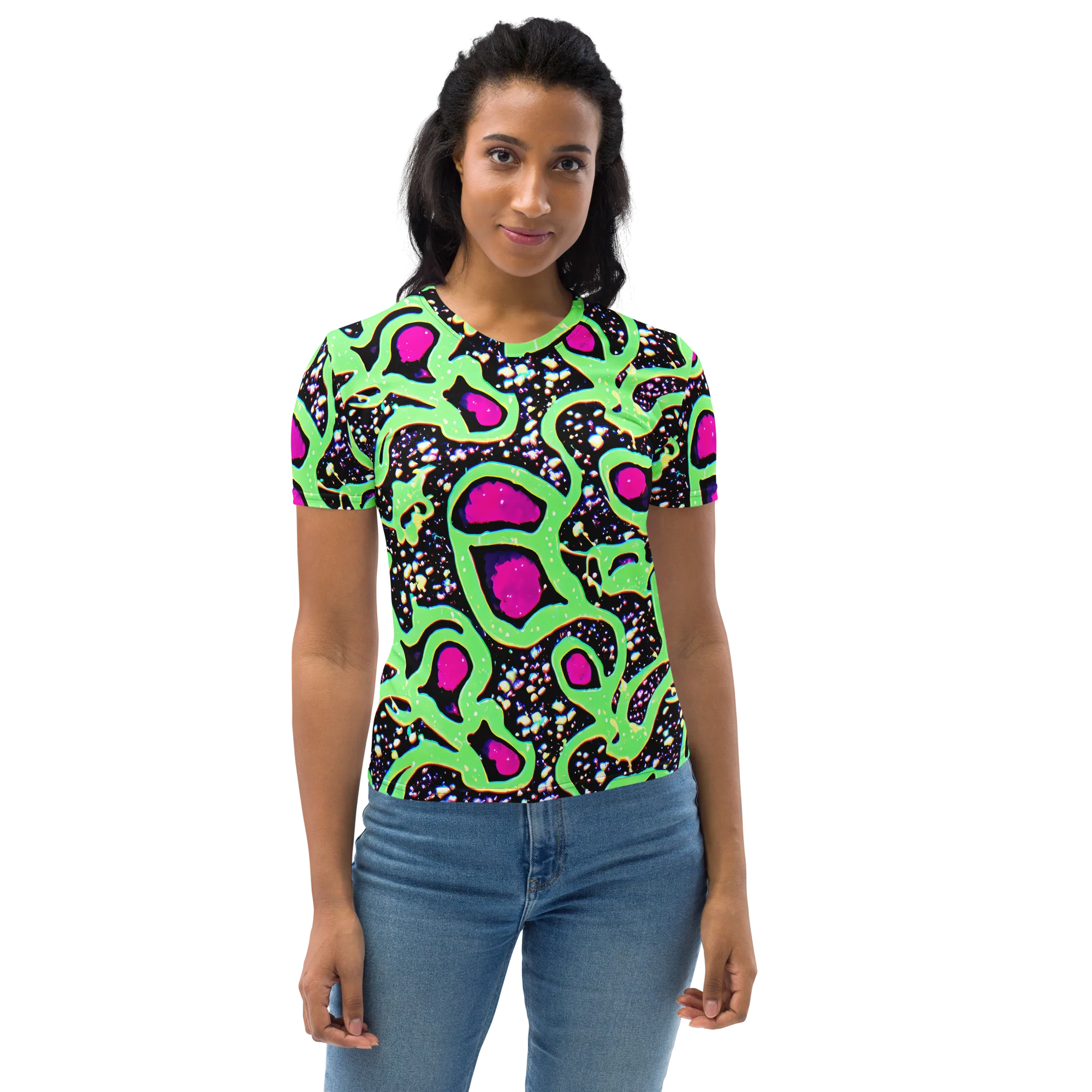 Ultraviolet Oasis on Women's Crew Neck T-Shirt — Front