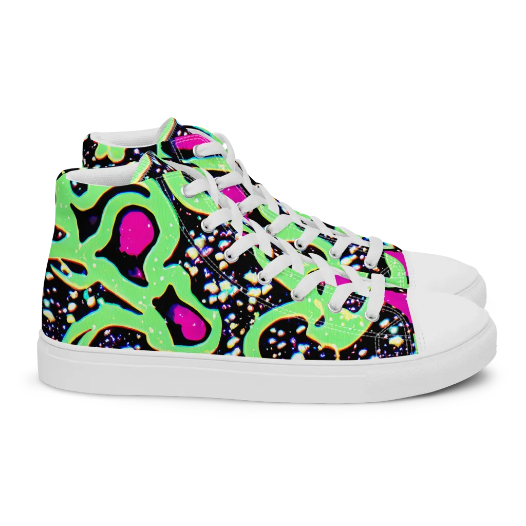 Ultraviolet Oasis on Women's High Top Canvas Shoes — Right