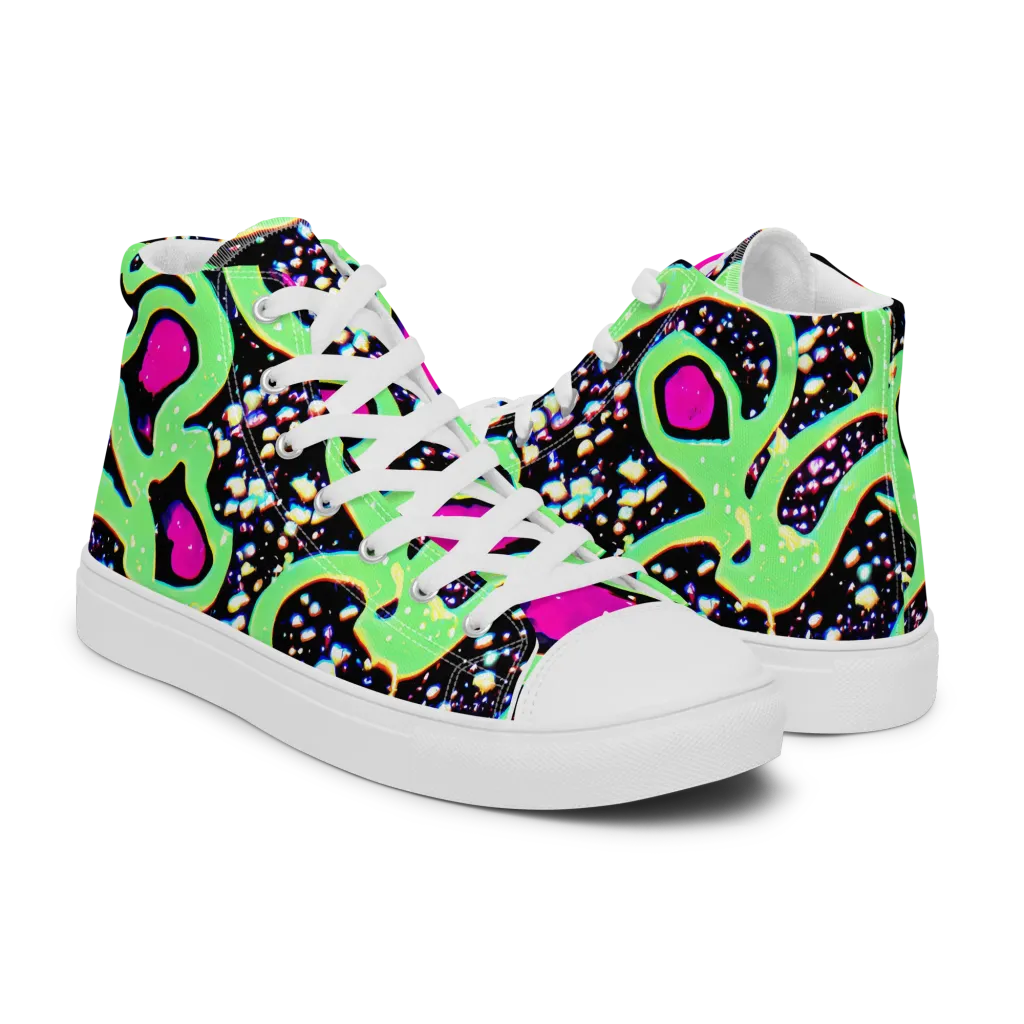 Ultraviolet Oasis on Women's High Top Canvas Shoes — Right