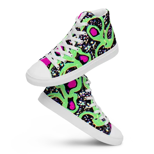 Ultraviolet Oasis on a Women's High Top Canvas Shoes
