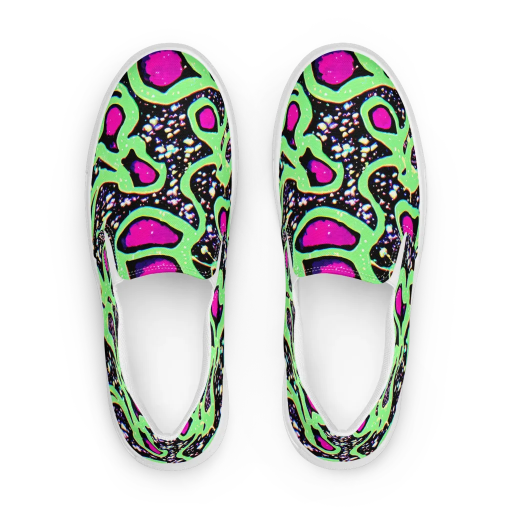 Ultraviolet Oasis on Men's Slip-On Canvas Shoes — Front